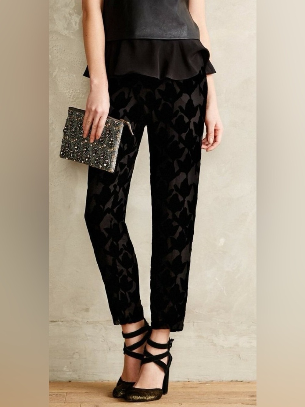 NWT Harlyn Ankle Velvet Burnout Joggers Pants - Size 4